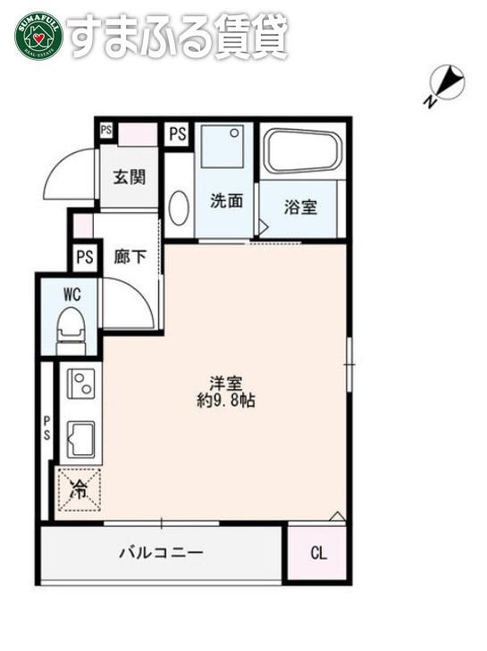 ボヌールS安城(ワンルーム/3階)の間取り写真