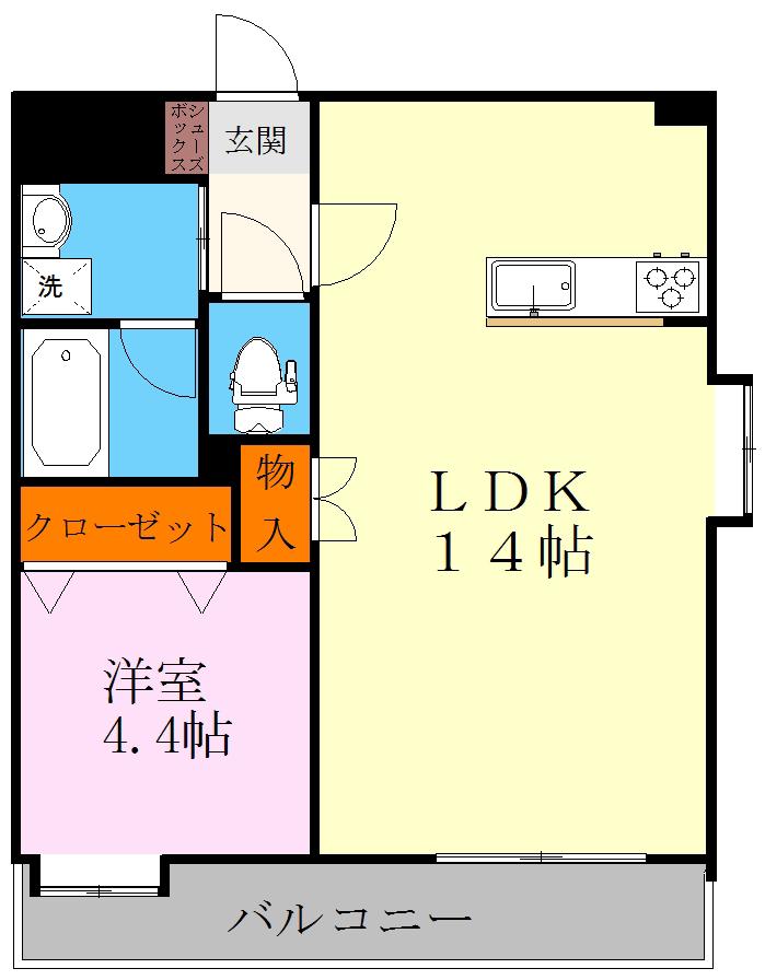 EXCEED出水(1LDK/3階)の間取り写真