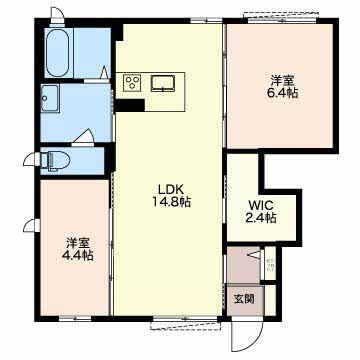 サンセール A棟(2LDK/1階)の間取り写真