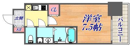 セオリー神戸グルーブ(1K/5階)の間取り写真
