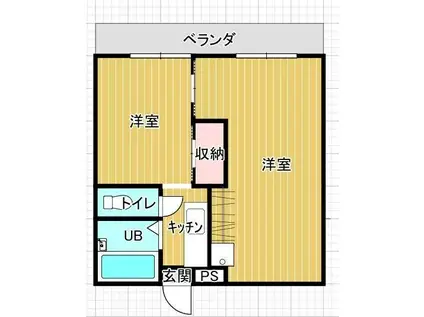 セントポーリア(2DK/3階)の間取り写真