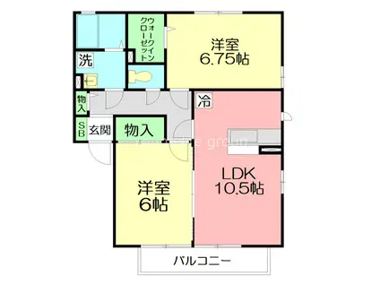 コンフォート 壱番館・弐番館 II(2LDK/2階)の間取り写真