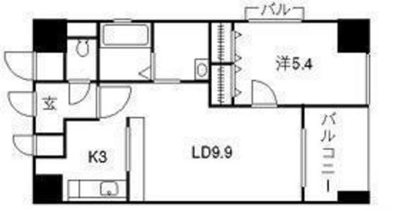 クレストシティ中井町(1LDK/5階)の間取り写真