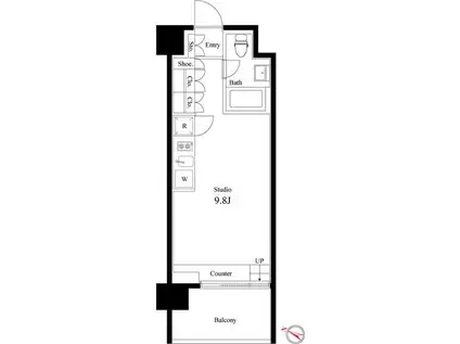 イプセ学芸大学(ワンルーム/4階)の間取り写真