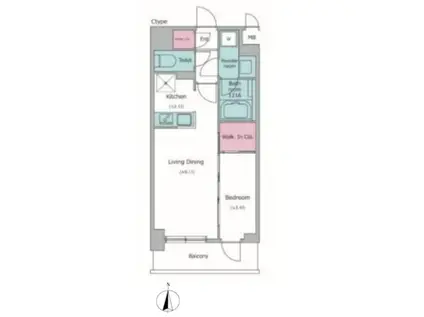 KDXレジデンス上石神井II(1LDK/8階)の間取り写真