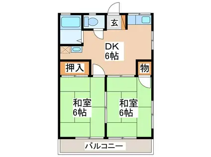 メゾン小林(2DK/2階)の間取り写真