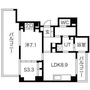 フランボワーズガーデン中野(1SLDK/6階)の間取り写真