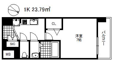 アルティザ王子公園D.C(1K/9階)の間取り写真
