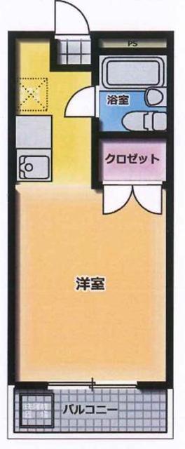サニーサイド(1K/2階)の間取り写真