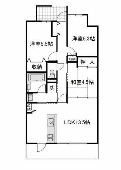 アルファステイツ野田II(3LDK/11階)の間取り写真