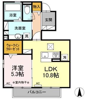 グランアベニールI(1LDK/1階)の間取り写真
