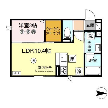 ボナ ベレッザ(1LDK/1階)の間取り写真