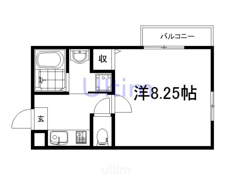 アヴニール京都墨染(1K/3階)の間取り写真