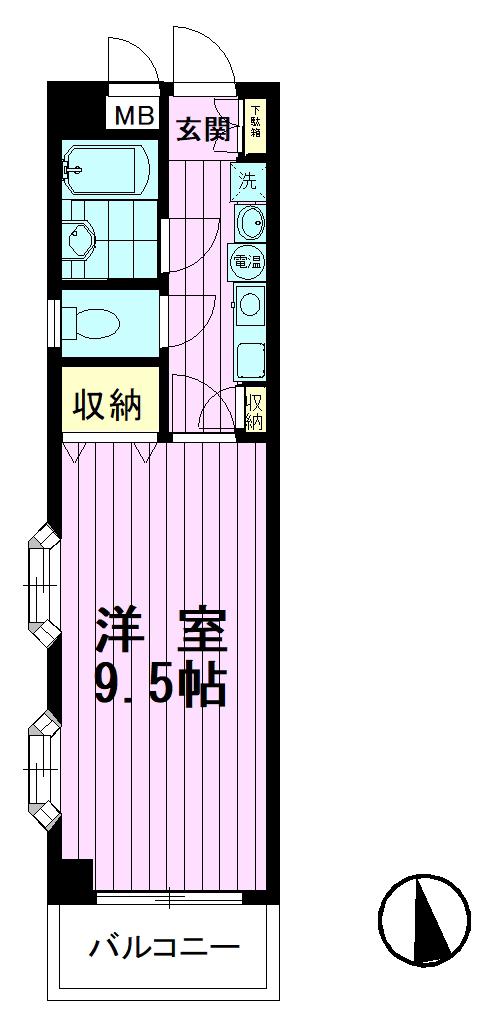 エランドール(1K/3階)の間取り写真