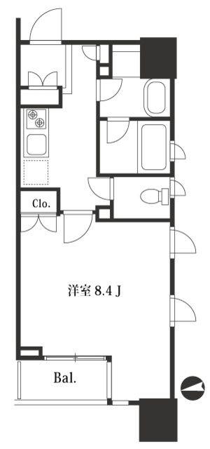 クオリア銀座三丁目(1K/5階)の間取り写真
