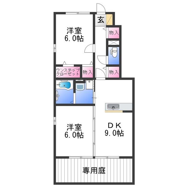 ＪＲ阪和線 紀伊駅 徒歩23分 2階建 築17年(2DK/1階)の間取り写真