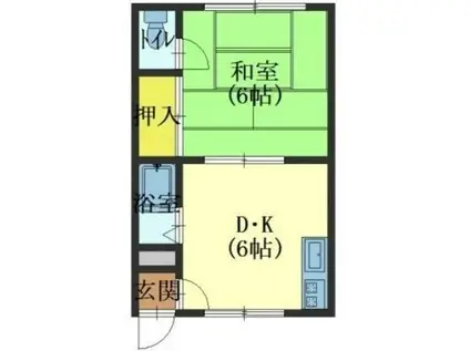 コーポ港(1DK/1階)の間取り写真