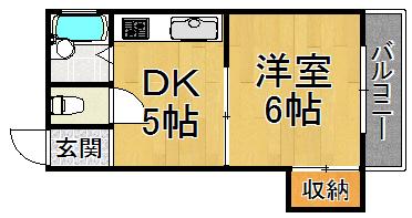 新立花マンション(1DK/3階)の間取り写真
