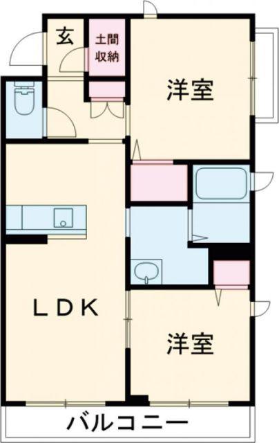 アスカプレミアム(2LDK/3階)の間取り写真