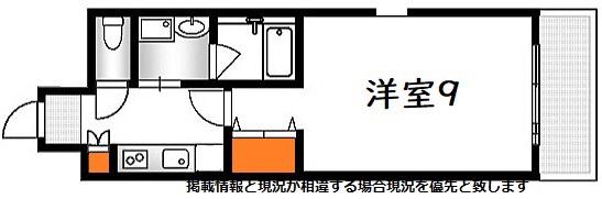 カルポカステーロ新白島(1K/5階)の間取り写真
