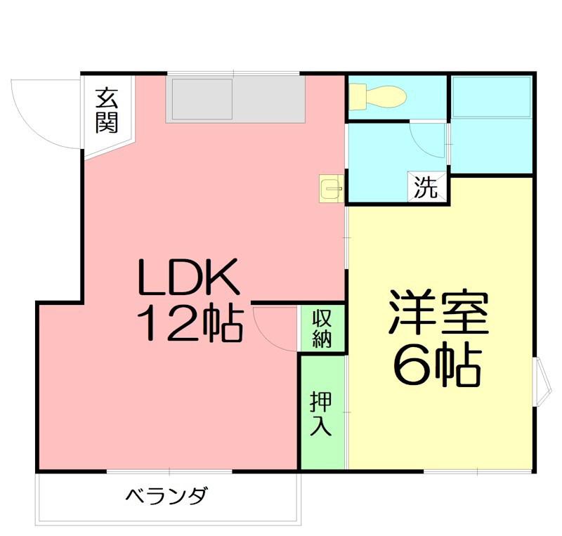 タウニィアルファ(1LDK/2階)の間取り写真