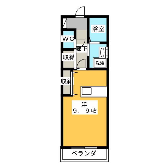 グラントータス川辺町(ワンルーム/4階)の間取り写真