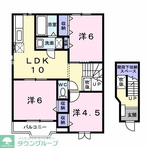 アネ-ロ・ヒル(3LDK/2階)の間取り写真
