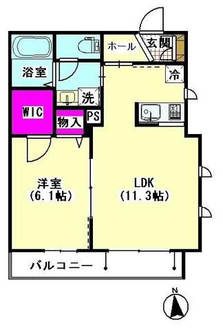 シャーメゾン北糀谷(1LDK/3階)の間取り写真