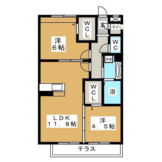 エクレール原宿(2LDK/1階)の間取り写真