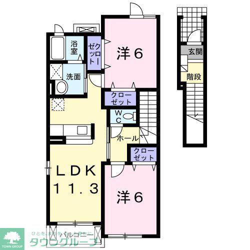 グレイス(2LDK/2階)の間取り写真