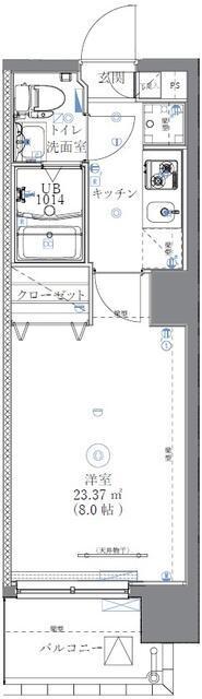 ミルーナリュクス西川口(1K/7階)の間取り写真