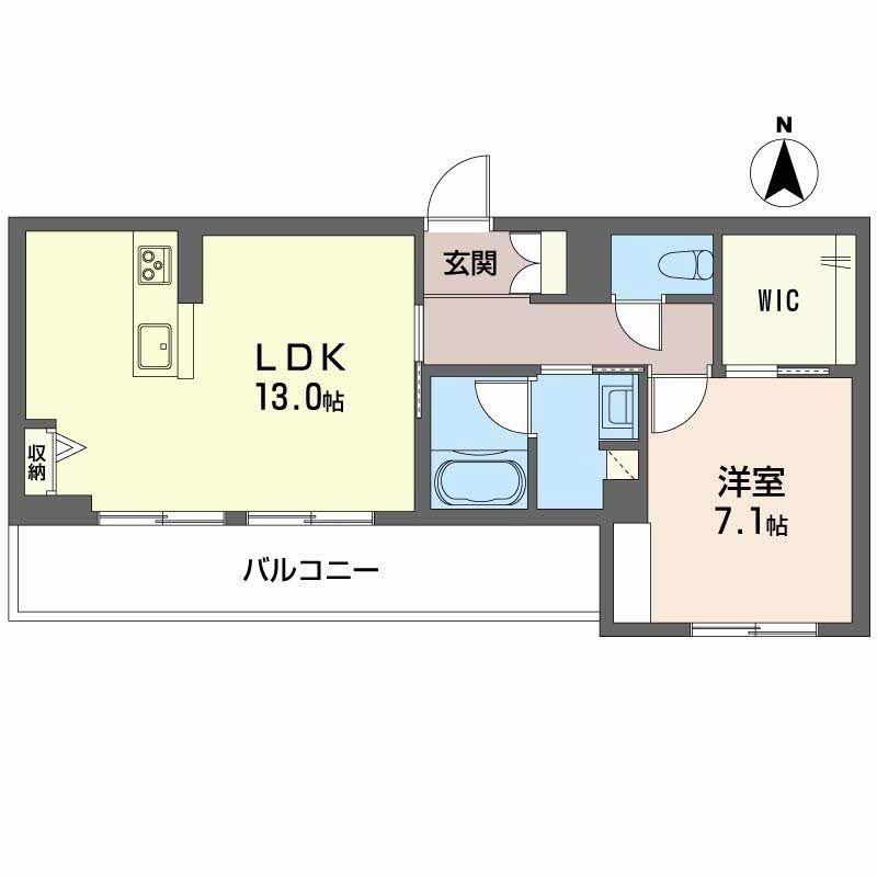 TERRACE米ケ袋(1LDK/2階)の間取り写真
