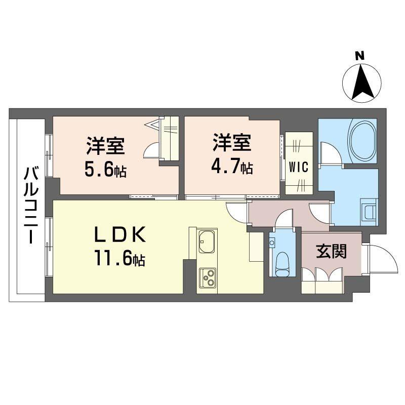 コート ボヌール(2LDK/1階)の間取り写真