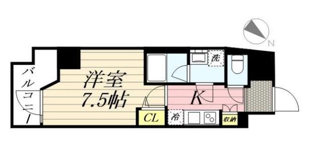 GRANPASEO麻布十番 グランパセオ麻布十番(1K/13階)の間取り写真