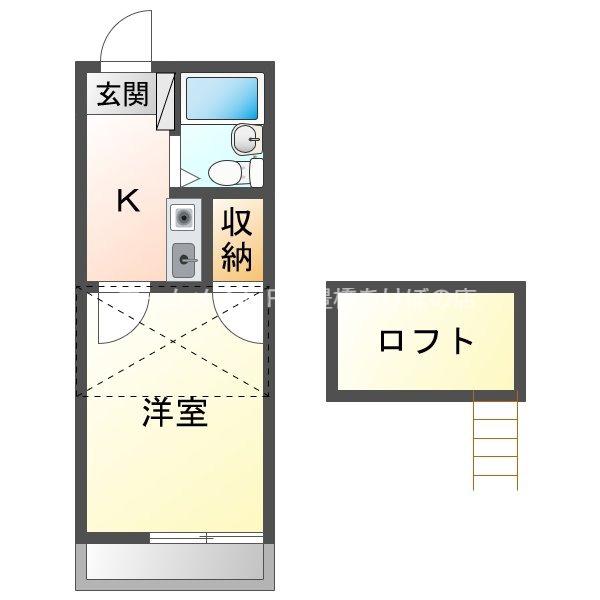 カーサ井原(1K/1階)の間取り写真