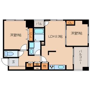 ベーネ六甲(2LDK/3階)の間取り写真