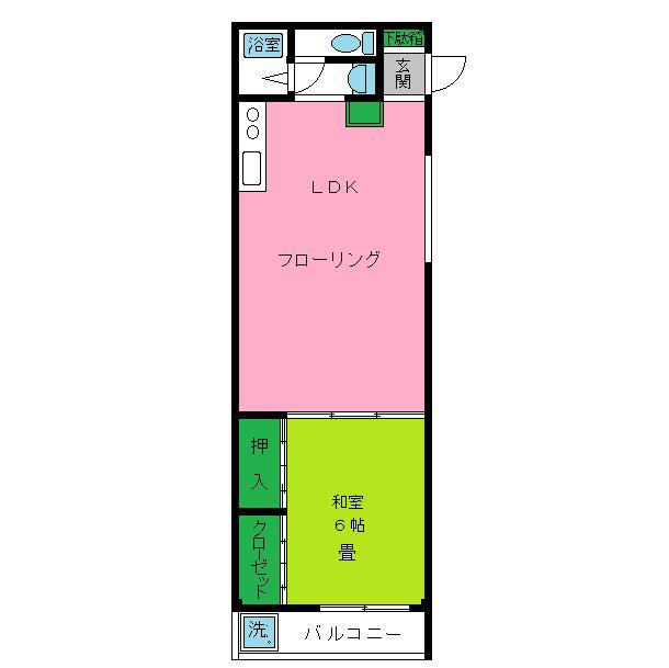 第3中原ビル(1SK/3階)の間取り写真