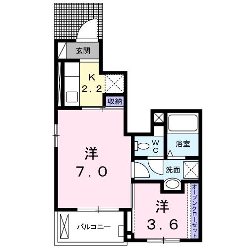 山根マーヴェラスマンションII(1SK/1階)の間取り写真