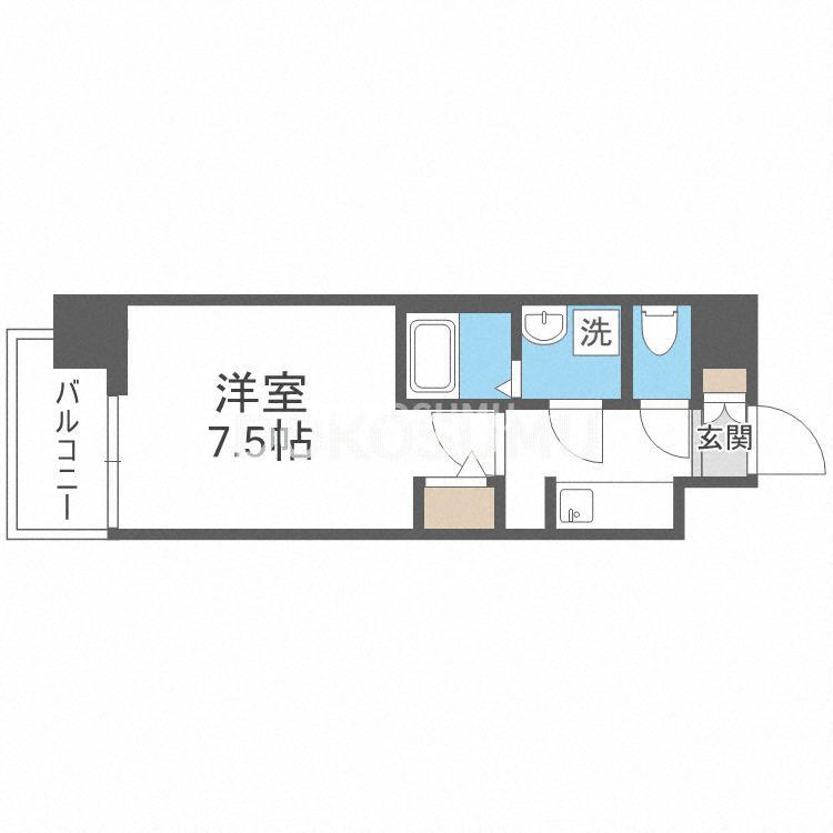 S-RESIDENCE福島GRANDE(1K/10階)の間取り写真