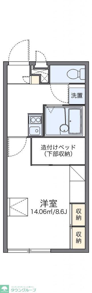 レオパレスアルファ(1K/2階)の間取り写真