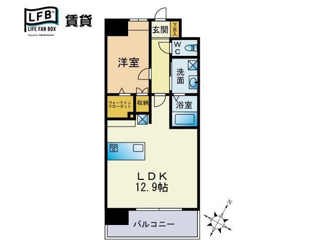 リオ・グランデ(1LDK/5階)の間取り写真
