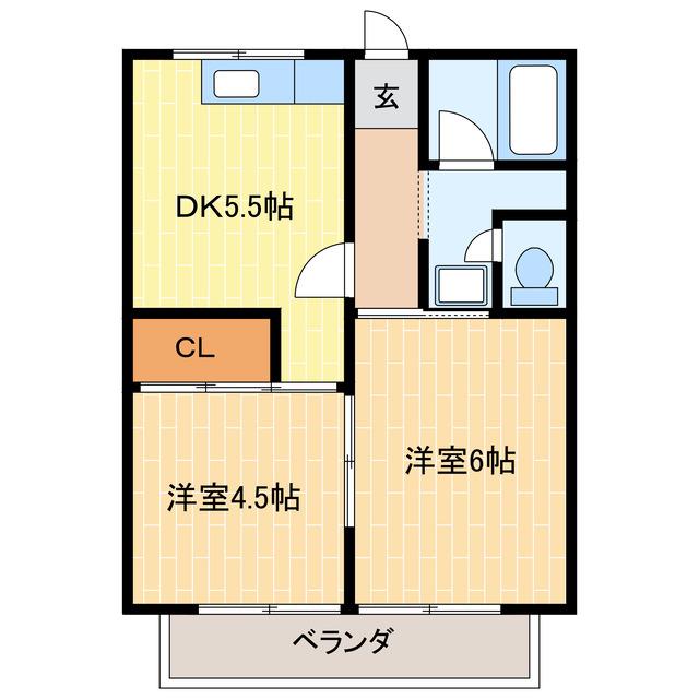 SAN MIGUEL(2DK/1階)の間取り写真