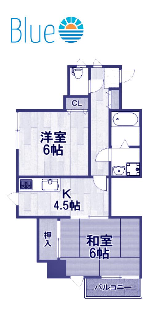 プラーズ追分(2K/4階)の間取り写真