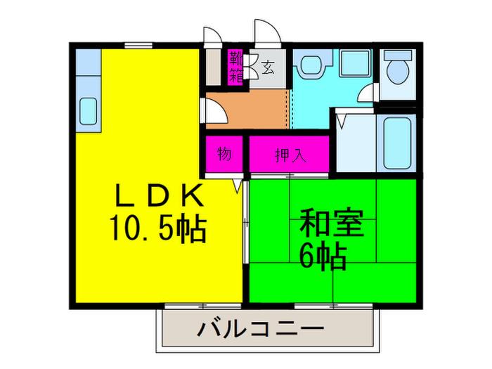 サンガーデンローズ(1LDK/2階)の間取り写真