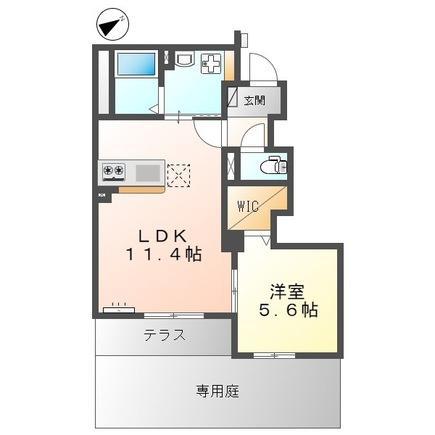 ポンテリング 古高町(1LDK/1階)の間取り写真