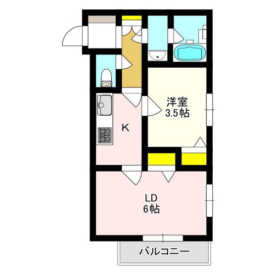 ダイアパレスステーションプラザ前橋II 101(2K/1階)の間取り写真