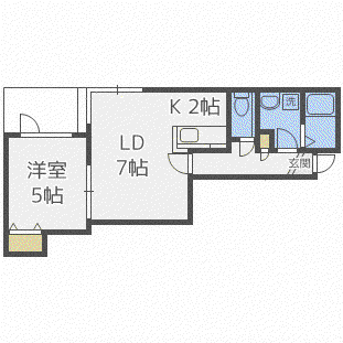 レイディアンス(1LDK/2階)の間取り写真