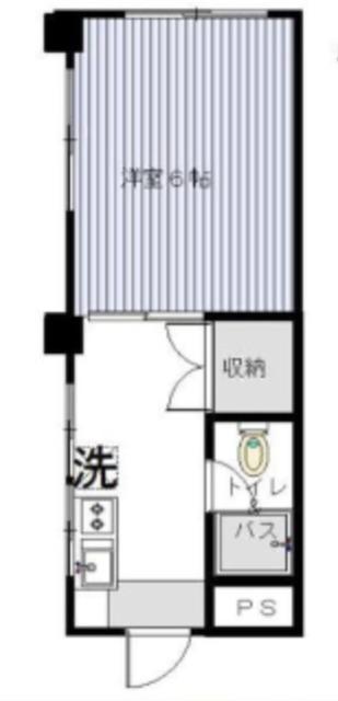 横山ビル(1K/4階)の間取り写真