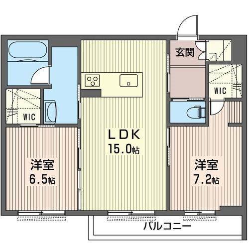 エスポワール・ウエスト(2LDK/1階)の間取り写真