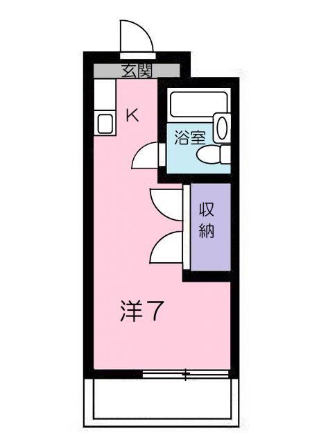 フローラル吉岡(ワンルーム/2階)の間取り写真